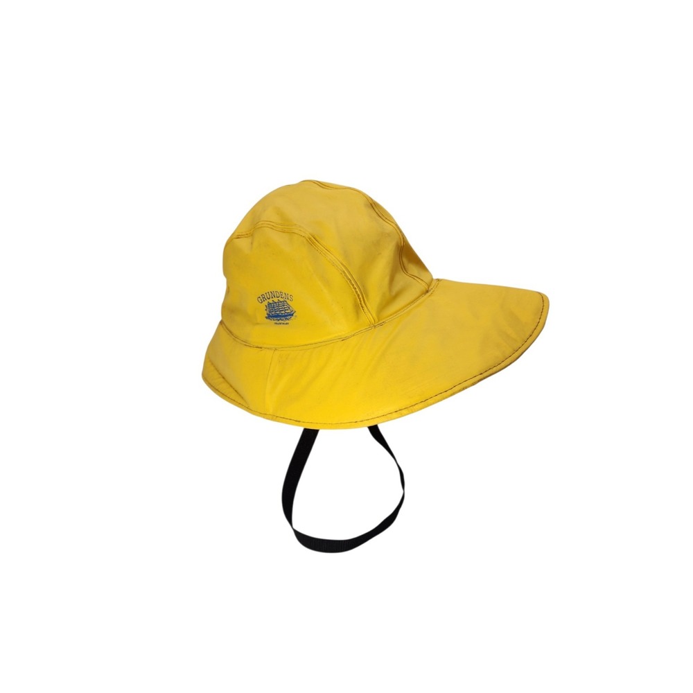 Grundens Rain Hat Large Yellow PVC Foul Weather Commercial Fishing Workwear
